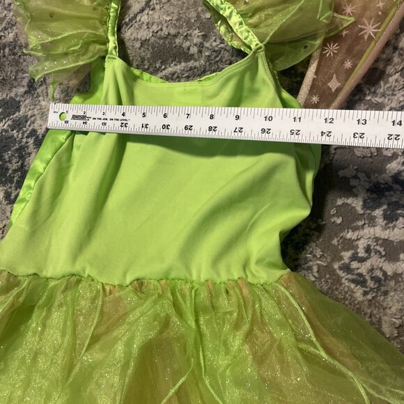 Disney Store Tinkerbell Green Feather Costume Dress Girl's 9/10 - Picture 11 of 15